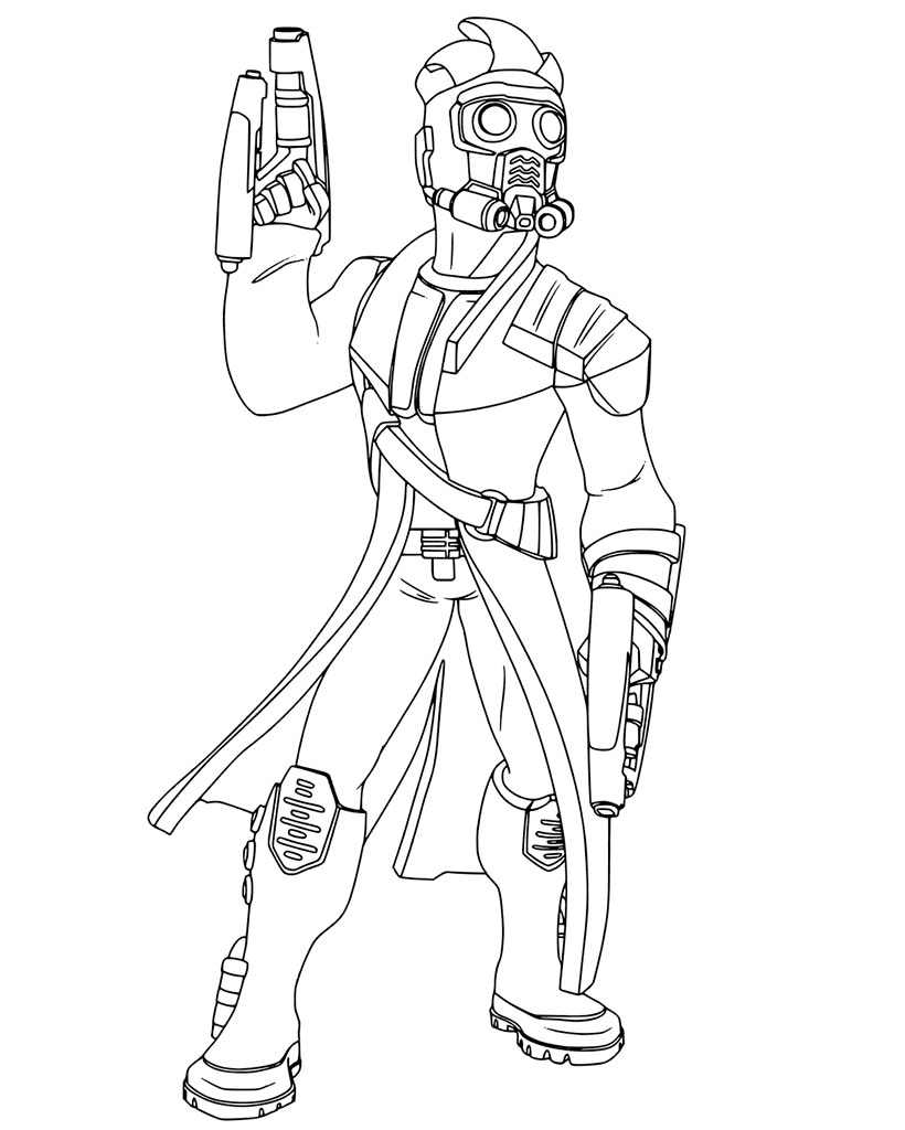 Star Lord from Guardians of Galaxy Coloring Page