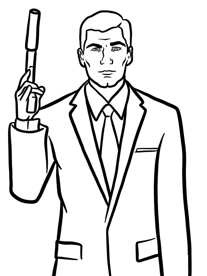 Sterling Archer Coloring Page