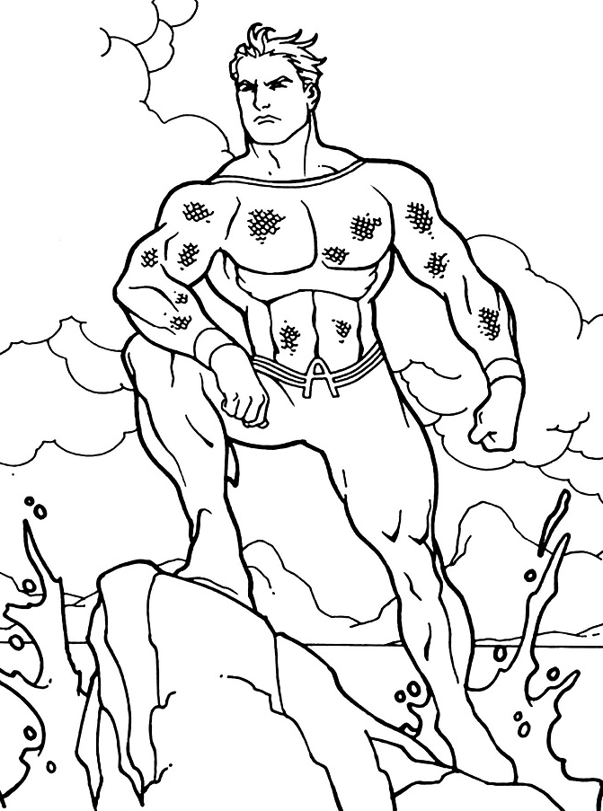 Strong Aquaman Coloring Pages