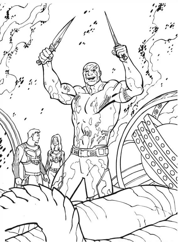 Coloriage Drax fort