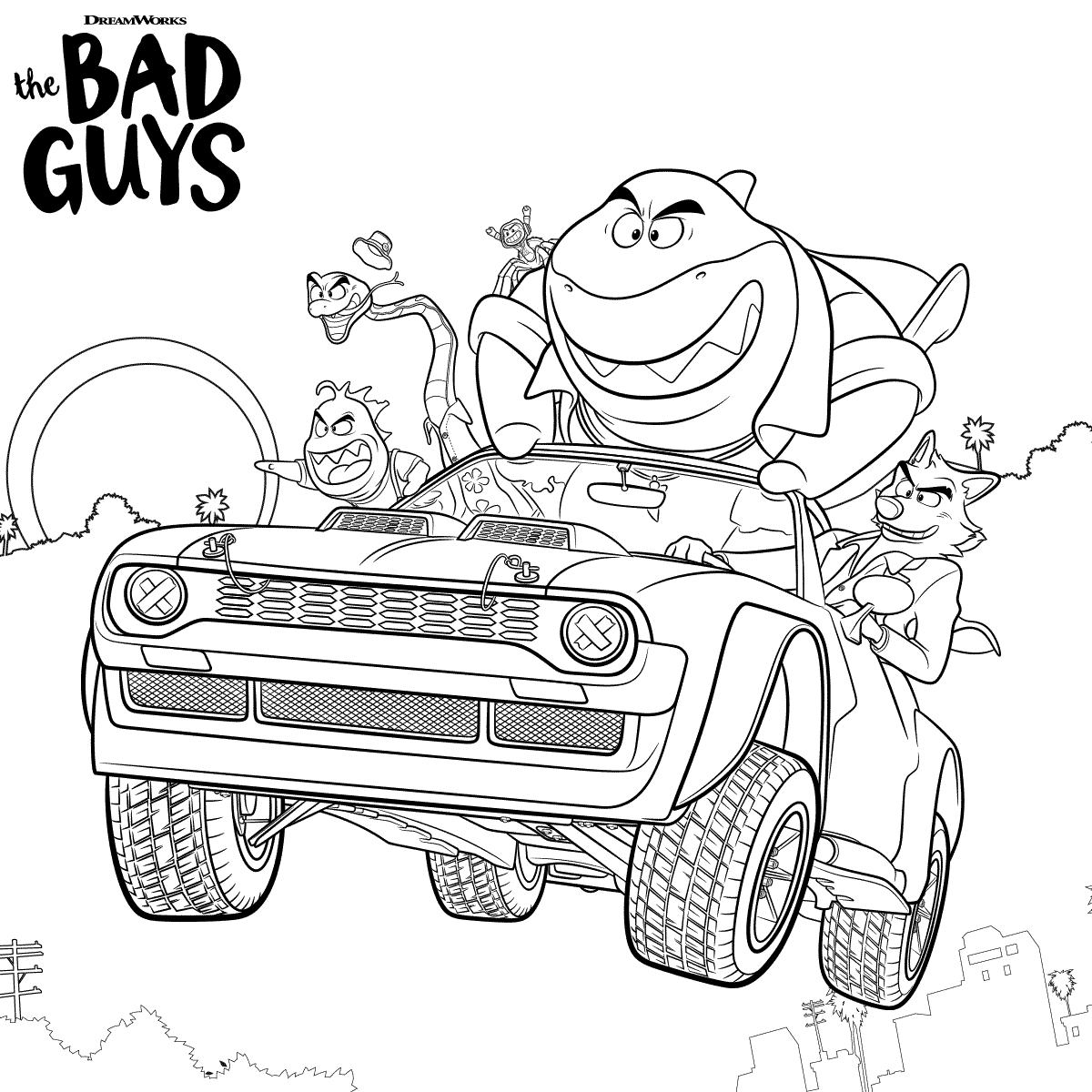 The Bad Guys 2022 Movie Coloring Page