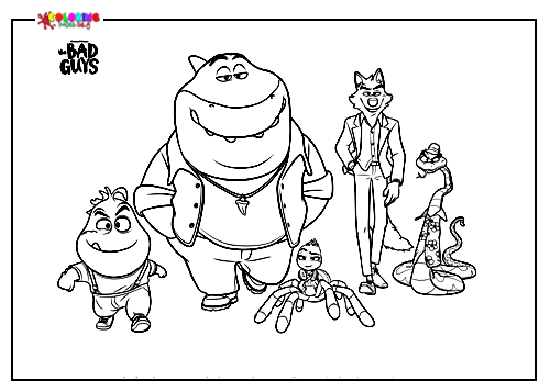 The Bad Guys and Bob's Burgers coloring pages - ColoringPagesOnly.com