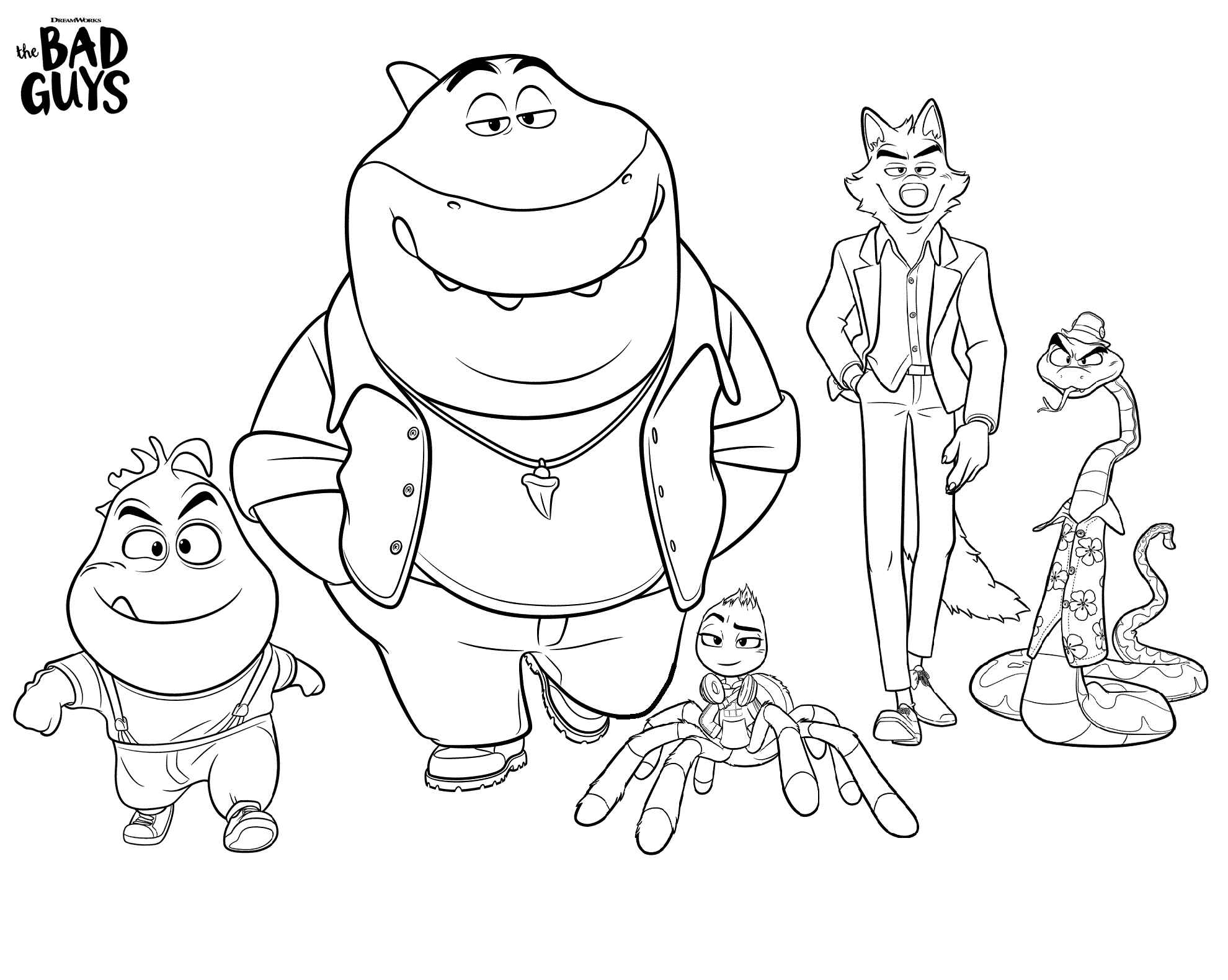 The Bad Guys Gang Coloring Page