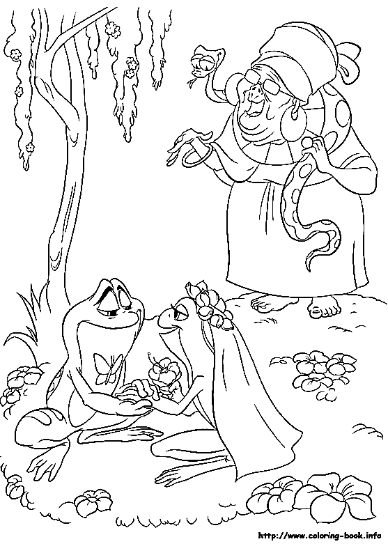 The Princess and the Frog Printable Coloring Page