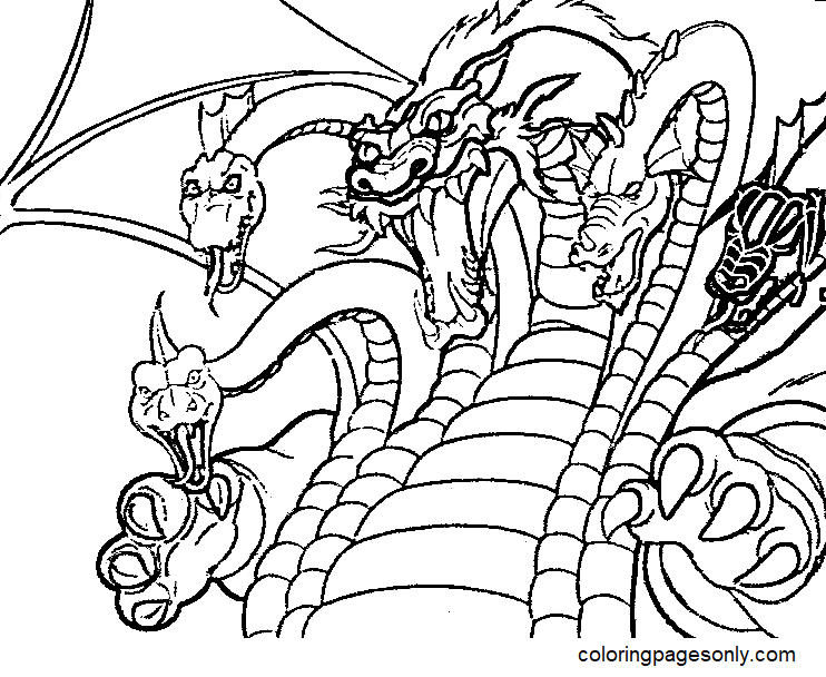 Tiamat in Dungeons & Dragons Coloring Page