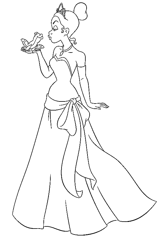 Tiana Princess and the Frog Coloring Pages