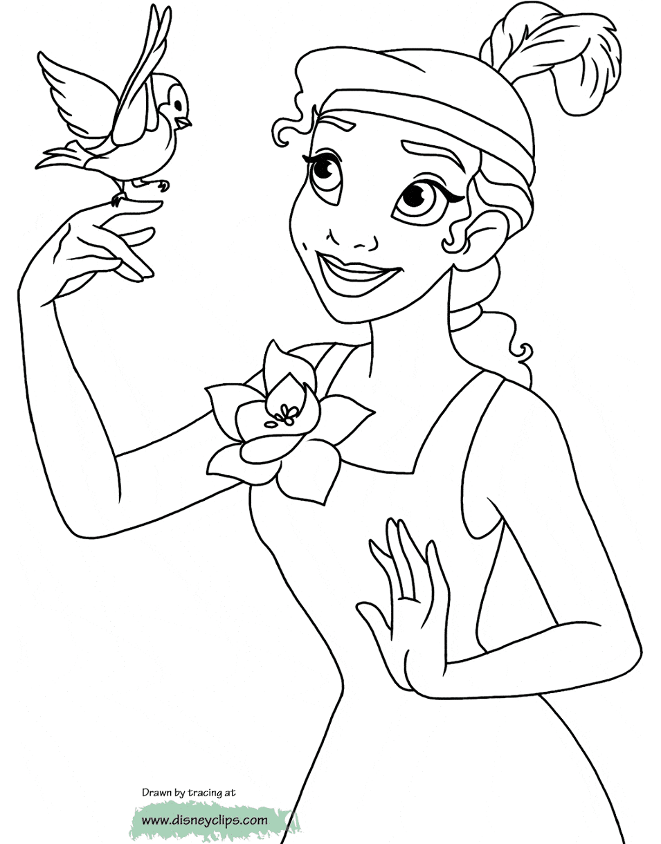 Тиана принцесса и лягушка раскраска