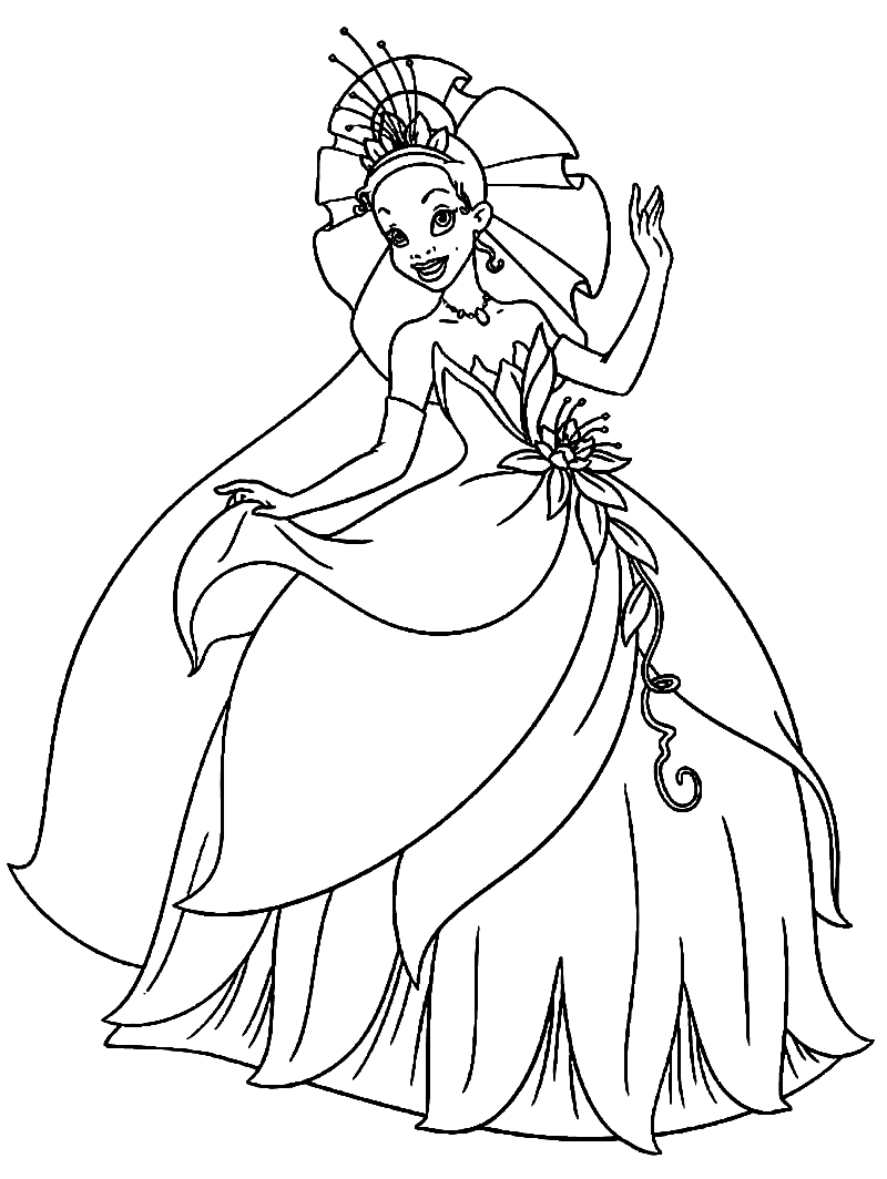 Tiana Coloring Pages   Disney Princess Coloring Pages   Coloring ...