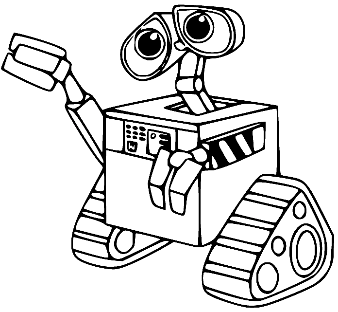 Wall-E Extended His Hand Coloring Page