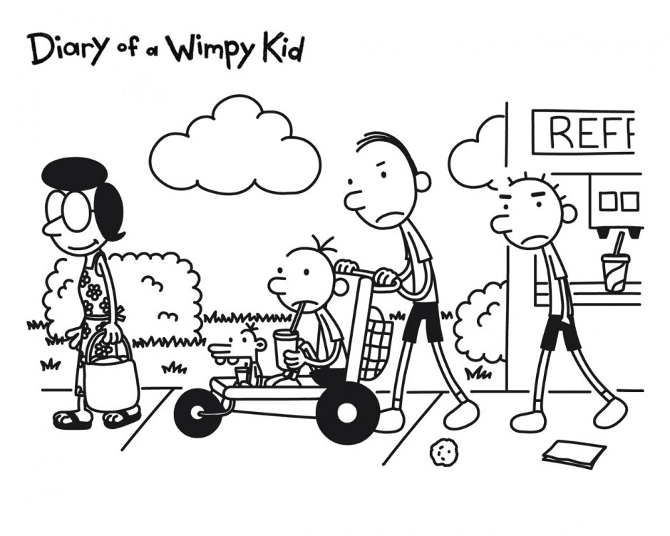 Wimpy Kid Diary Coloring Page