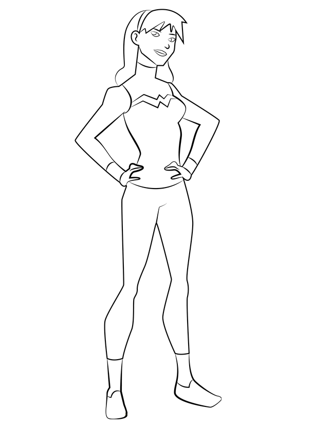 Wonder Girl From Young Justice Coloring Page
