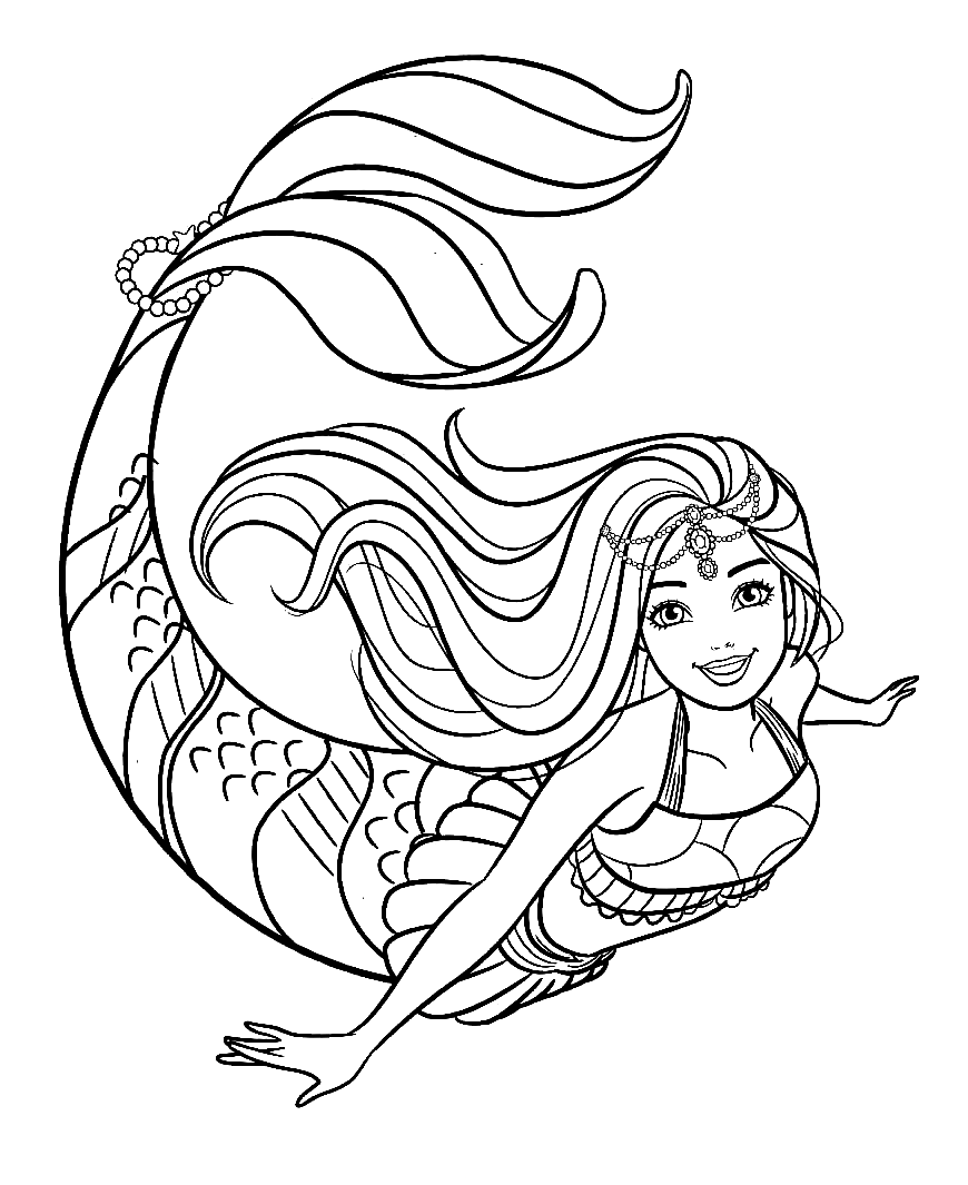Mermaid Coloring Pages.