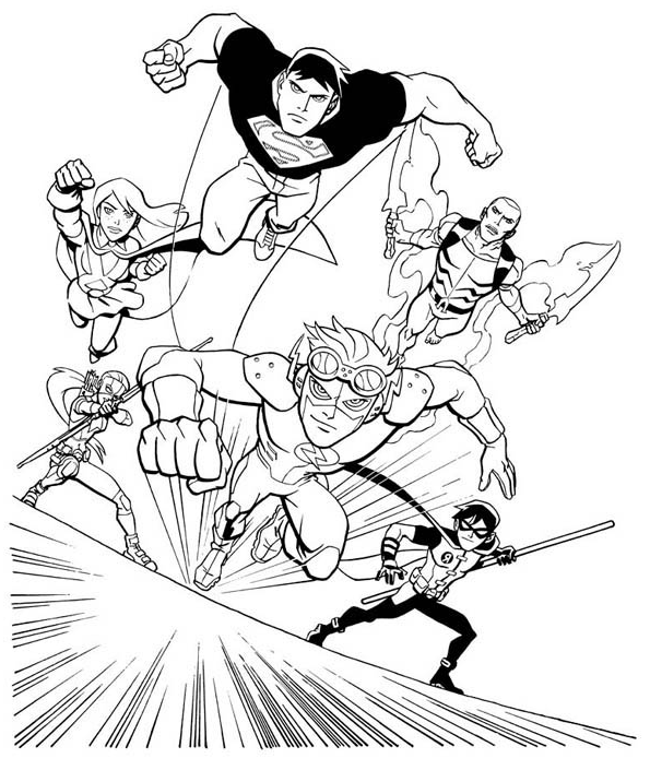 Young Justice Coloring Page