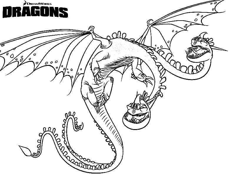 Zippleback from How to Train Your Dragon Coloring Page