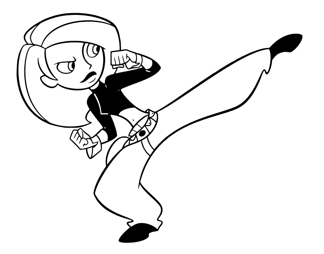 Action Kim Possible Coloring Pages