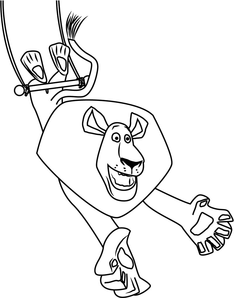 Alex Swinging Coloring Page