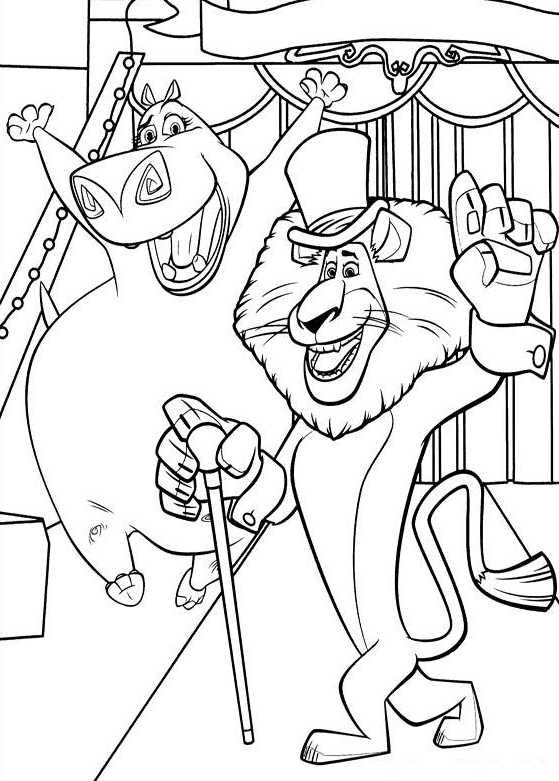 Alex and Gloria Coloring Pages
