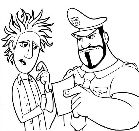Angry Officer Coloring Page