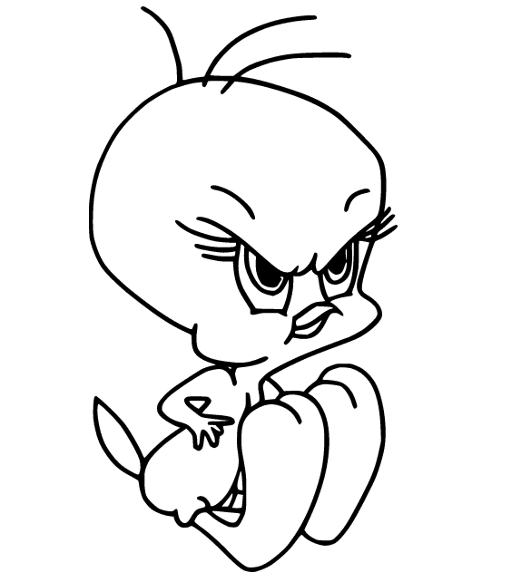 Angry Tweety Bird Coloring Pages