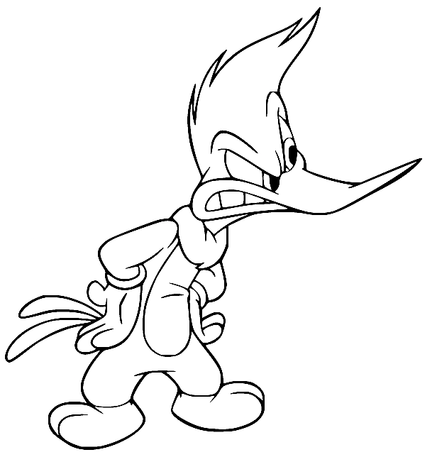 Picchio Woody arrabbiato da Woody Woodpecker