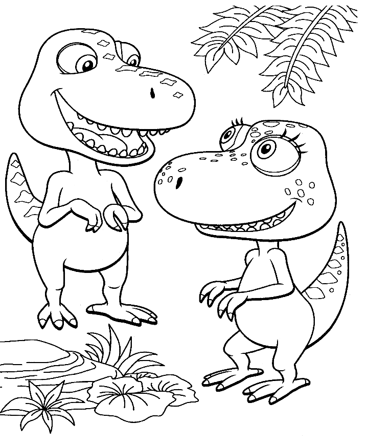 Энни и Бадди из «Поезда динозавров»
