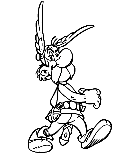Asterix Walking Coloring Page