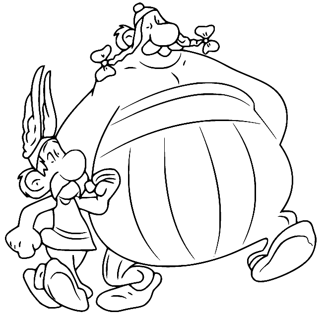 阿斯特里克斯 (Asterix) 与阿斯特里克斯 (Asterix) 的方尖碑 (Obelix) 同行