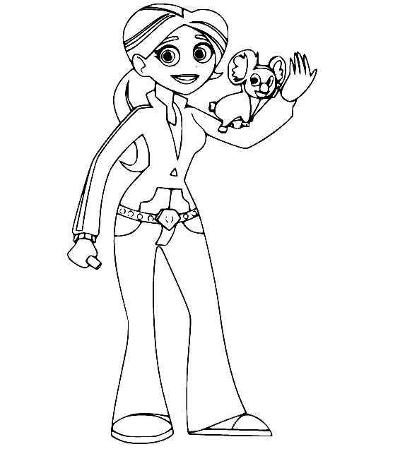 Aviva and a Baby Koala Coloring Pages