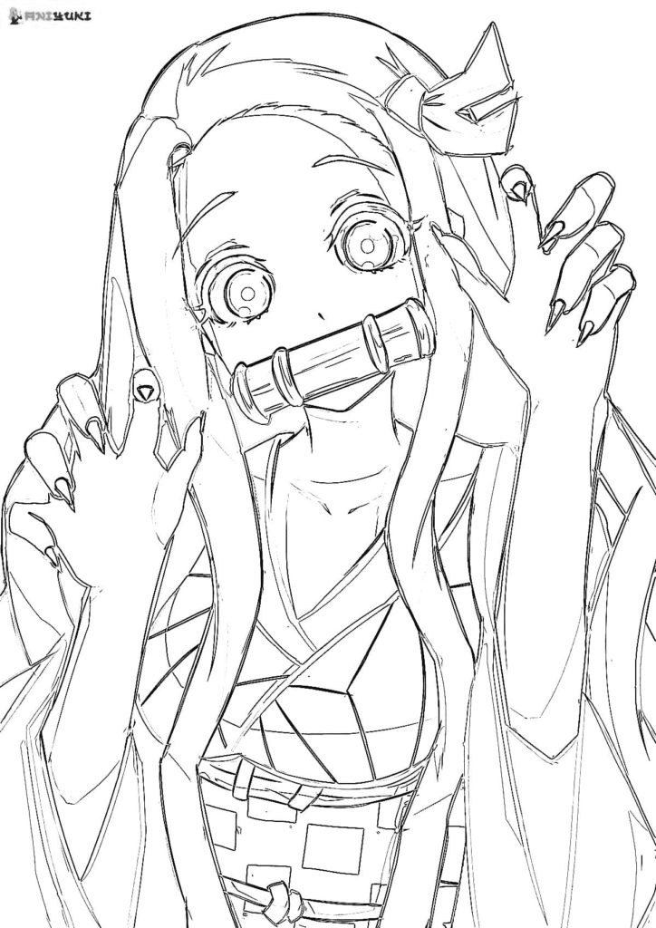 Awesome Nezuko Coloring Page