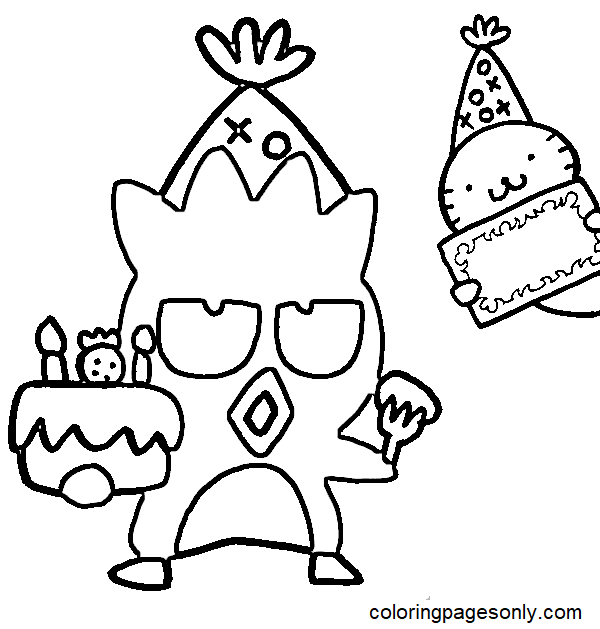 Badtz Maru Birthday Coloring Pages