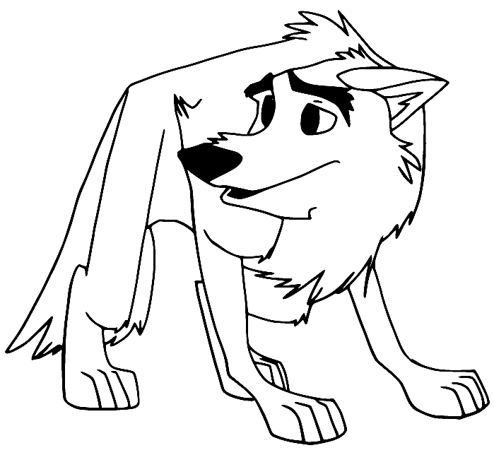 Balto Looks Back Coloring Page