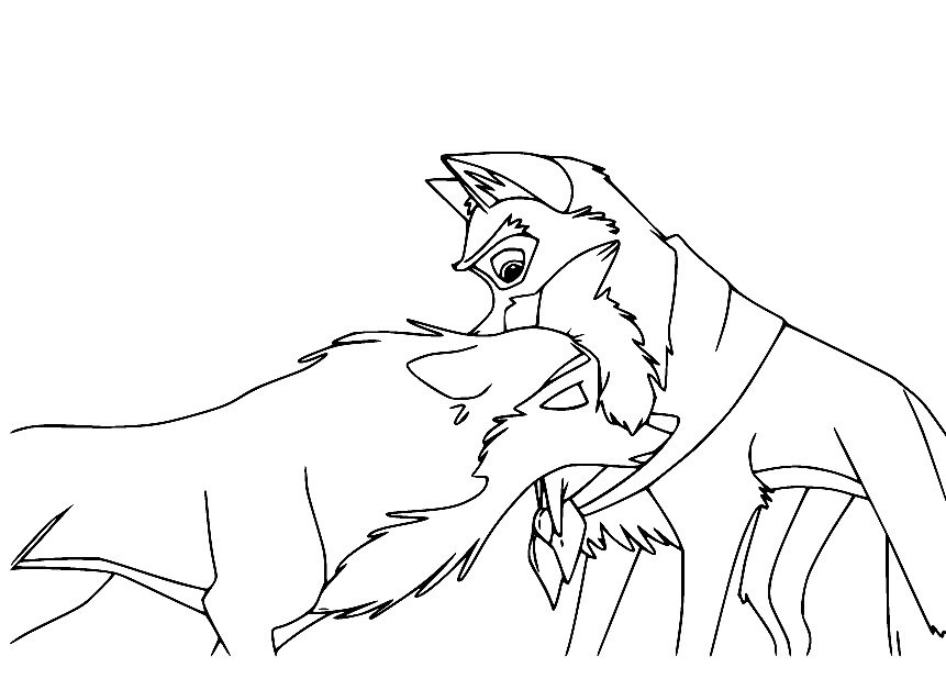 Balto and Jenna Coloring Pages