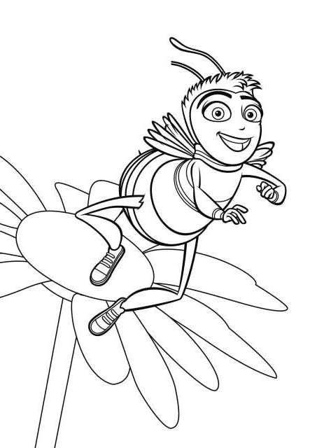 蜜蜂电影中的巴里在花上跳舞
