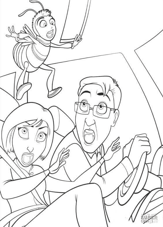 Barry Gets In The Car Coloring Page