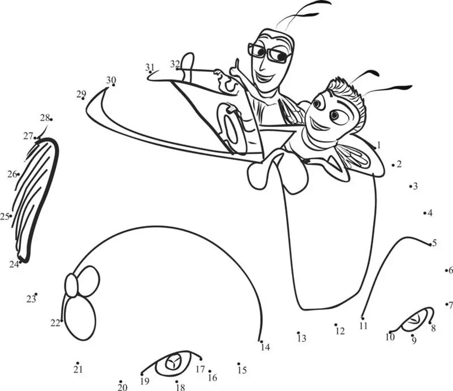 Barry and Adam Flayman Connect the Dots Coloring Page