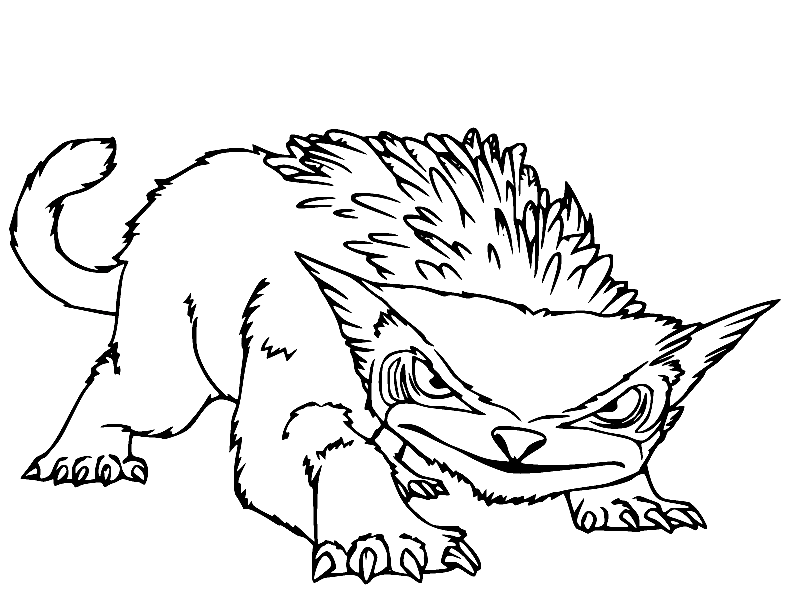 Bear Owl from The Croods Coloring Page