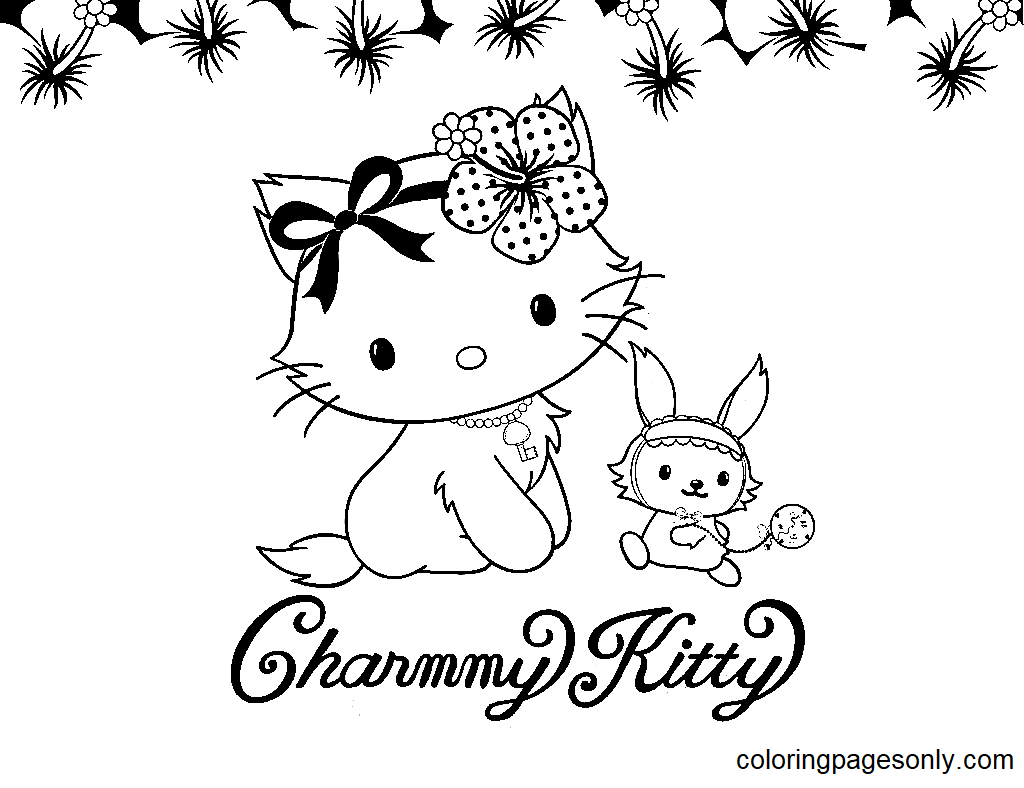 Beautiful Charmmy Kitty With Sugar Coloring Pages