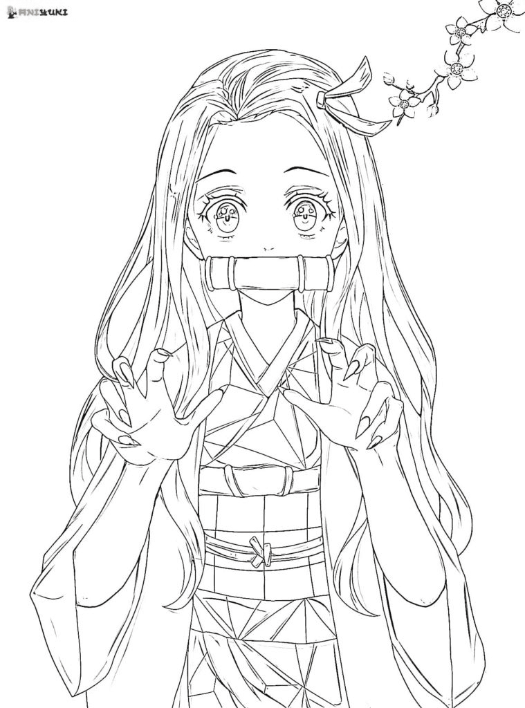 Beautiful Nezuko Kamado Coloring Pages Nezuko Coloring Pages Coloring Pages For Kids And Adults