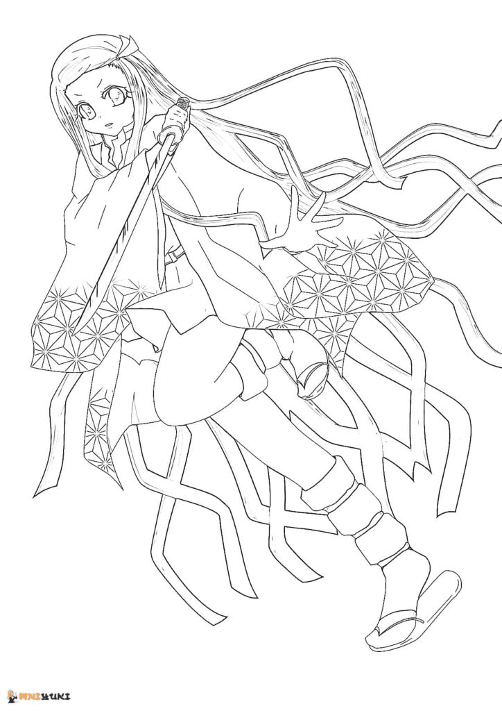 Beautiful Nezuko Coloring Pages