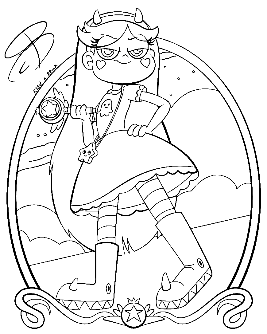 Beautiful Star Butterfly Coloring Pages