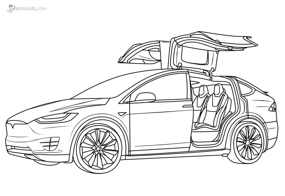 Bella pagina da colorare di Tesla Model X