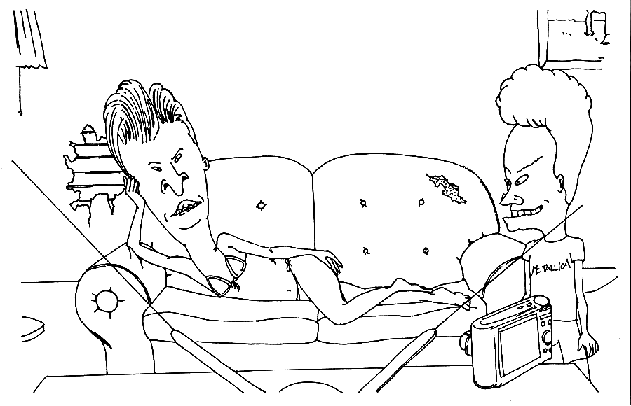 Beavis, Butt Head Coloring Page