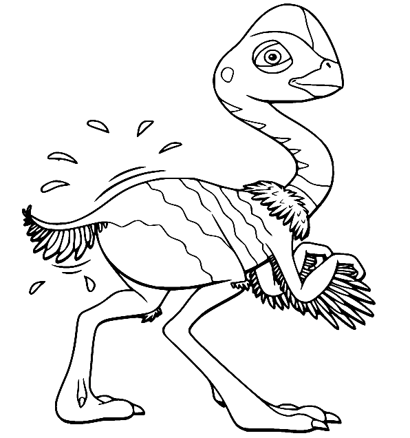 Раскраска Птица из поезда динозавров