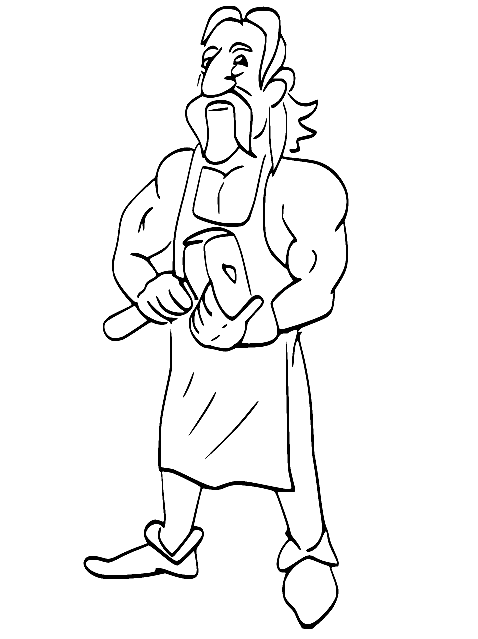 Blacksmith from Asterix Coloring Page