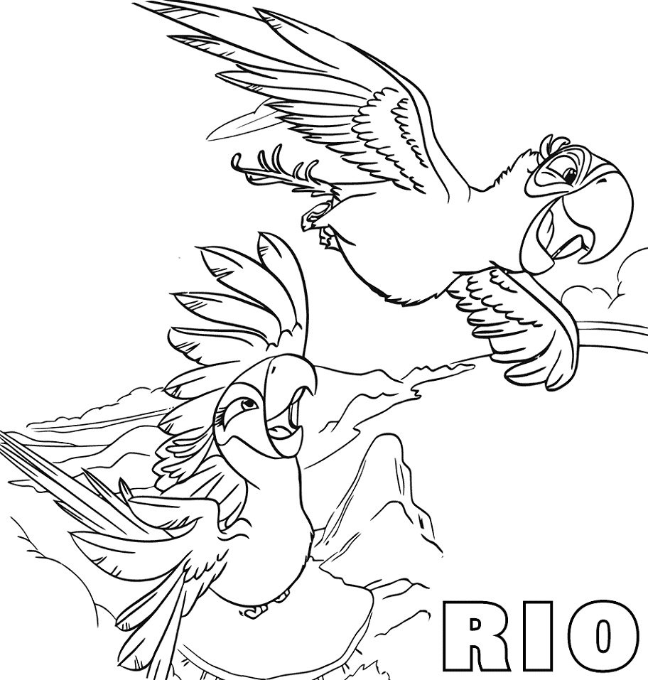 Blu Y Jewel Flying Coloring Pages Rio Coloring Pages P ginas Para 