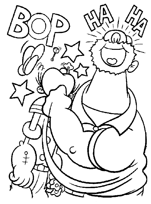 Bluto Punching Popeye Coloring Page