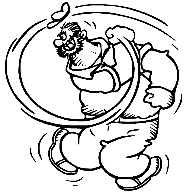 Bluto Punching Coloring Page
