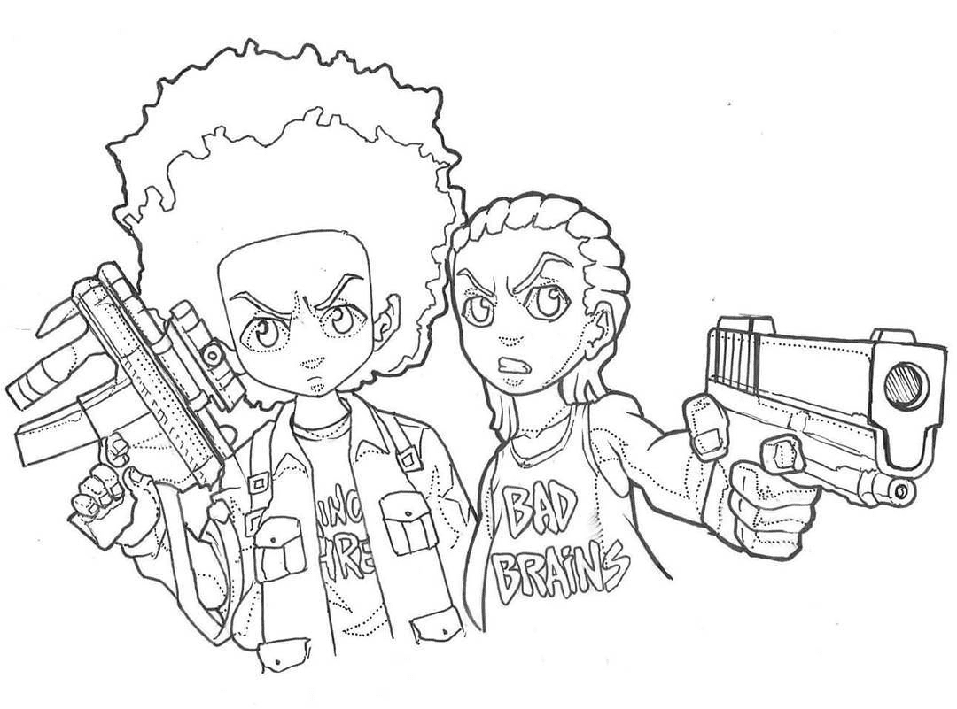 Boondocks Coloring Pages Coloring Pages For Kids And Adults