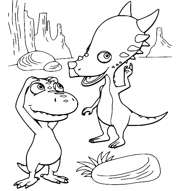 Buddy and Spikey Coloring Page