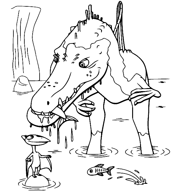 Бадди и Спинозавр из «Поезда динозавров»